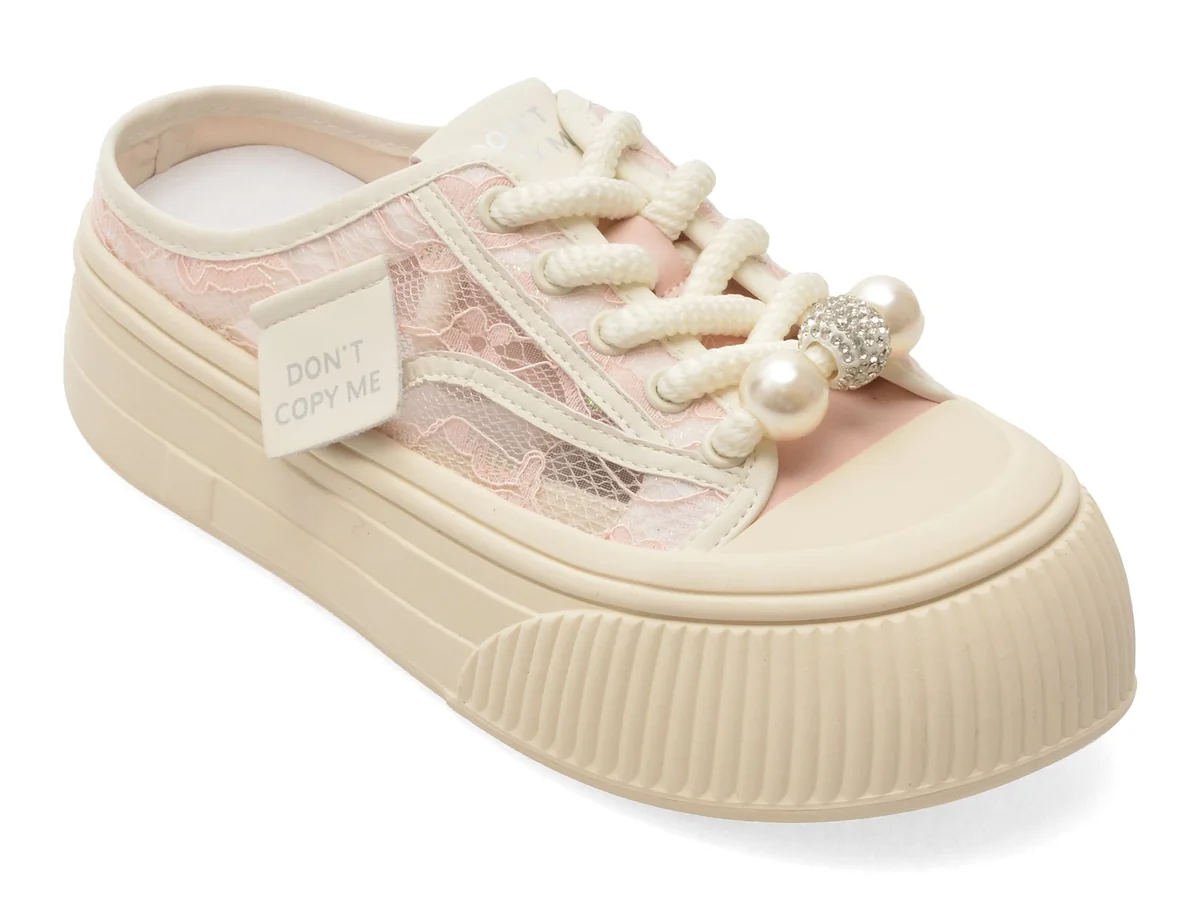 Papuci Pass Collection Roz, XA60012, Din Material Textil