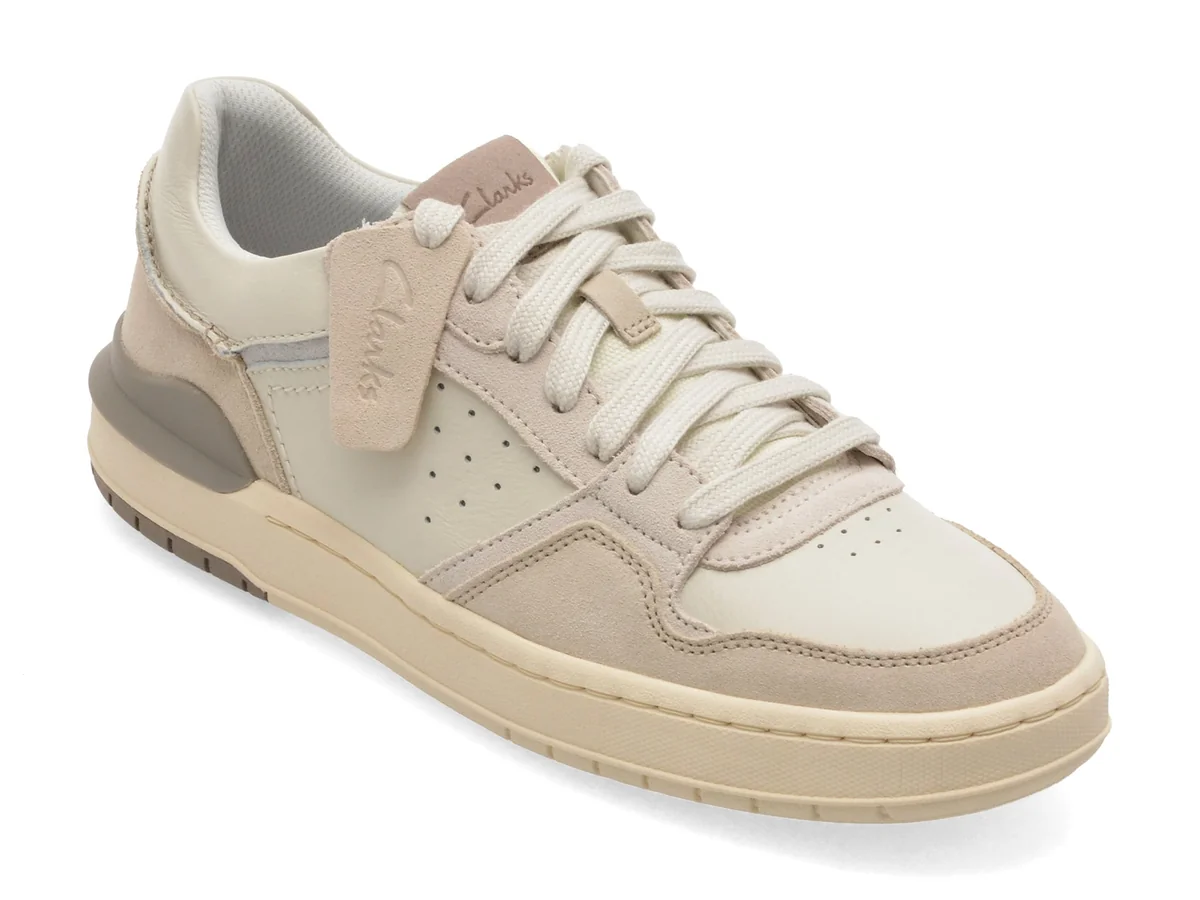 Pantofi Sport Clarks Bej, Courtlite 2 Lo, Din Piele Naturala