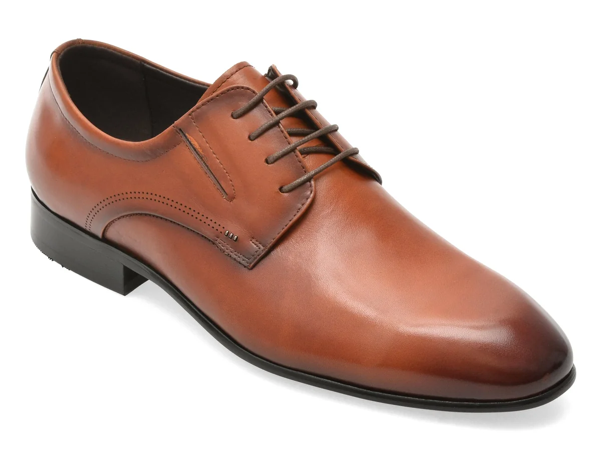 Pantofi Eleganți Caribu Maro, 1166, Din Piele Naturală