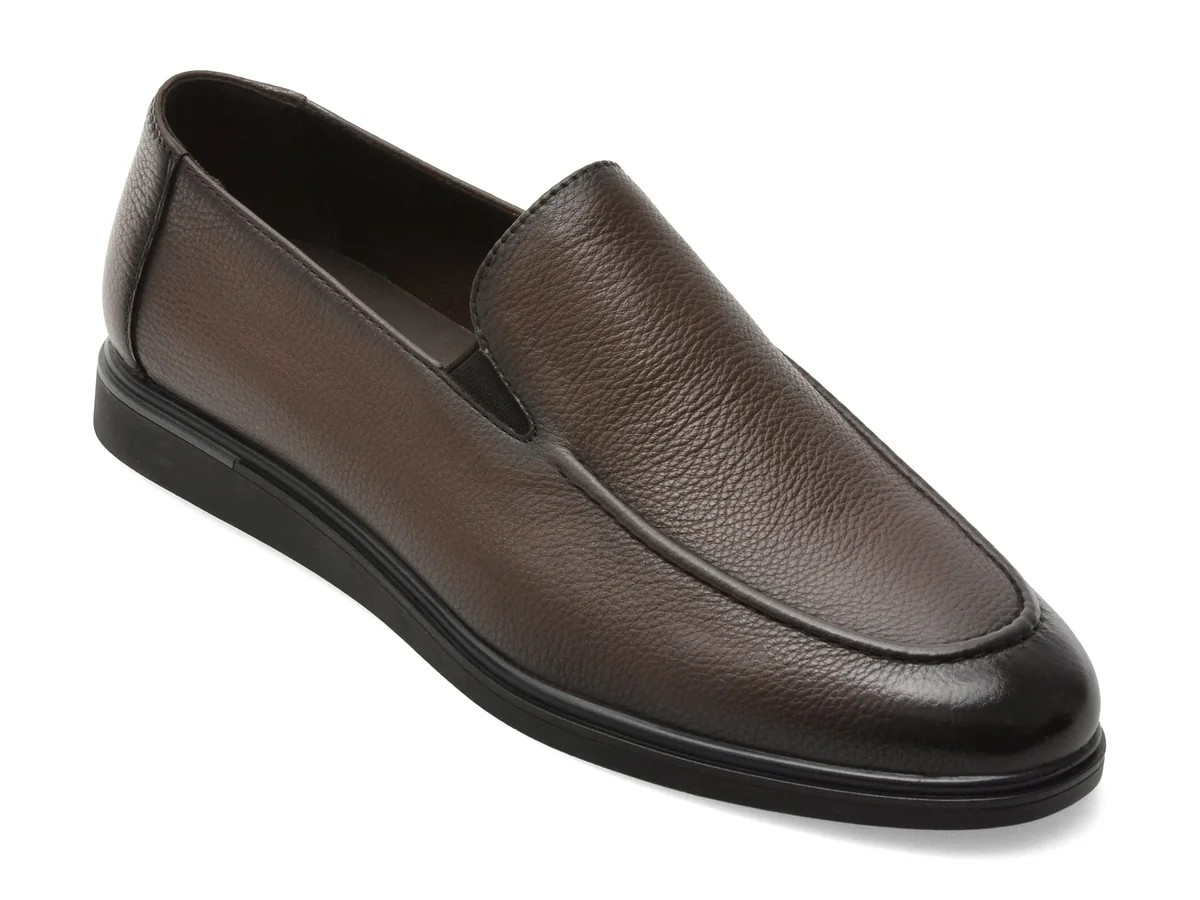 Mocasini Eleganți Caribu Maro 16262 Din Piele Naturală