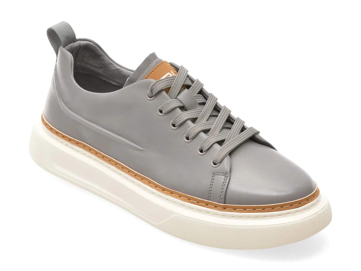 Pantofi Sport Otter Gri, J260006, Din Piele Naturala