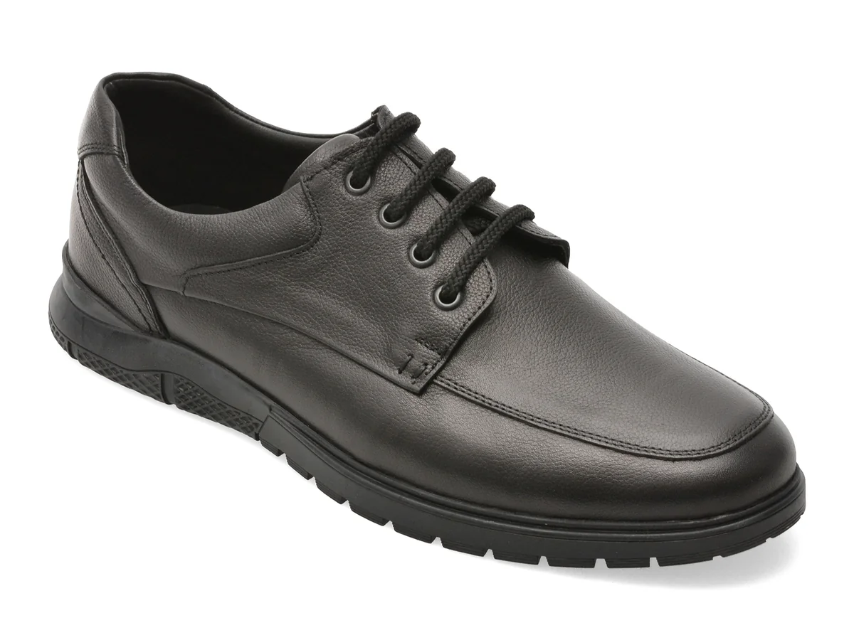 Pantofi Otter Negri 576 Din Piele Naturala