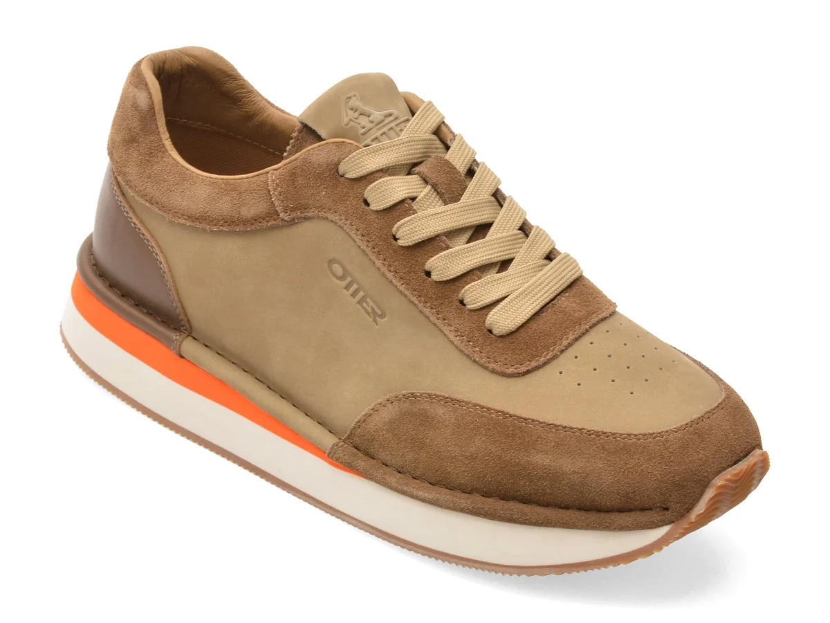 Pantofi Sport Otter Gri, J260001, Din Piele Întoarsă