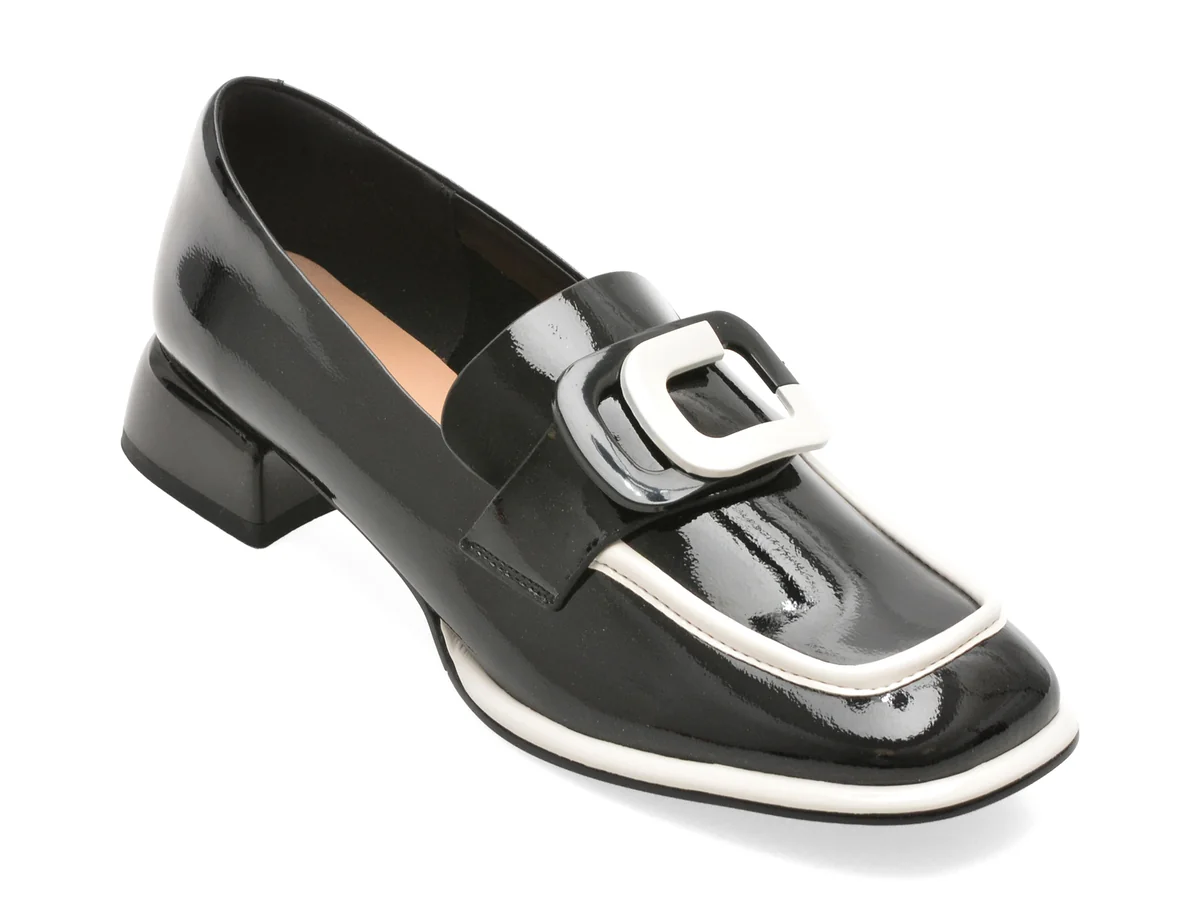 Mocasini Epica Negri, 14960D, Din Piele Naturală Lăcuită