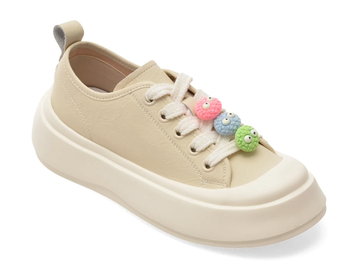 Pantofi Sport Pass Collection Bej, MQ60013, Din Piele Naturală