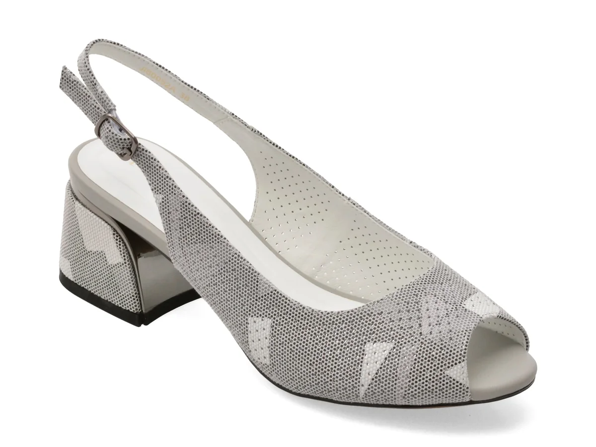 Sandale Epica Gri, JI60052, Din Piele Întoarsă