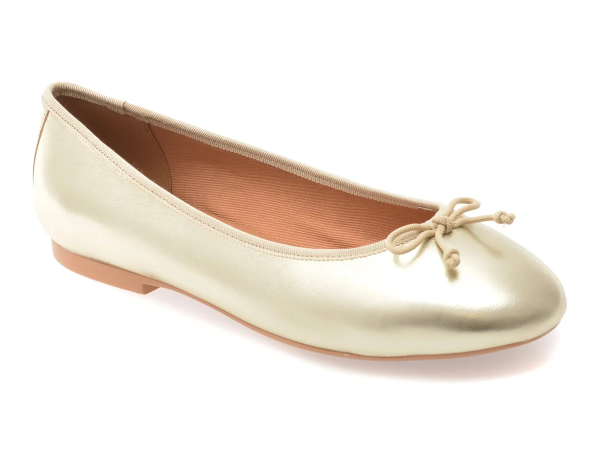 Balerini Geox Aurii, D654JF, Din Piele Naturala