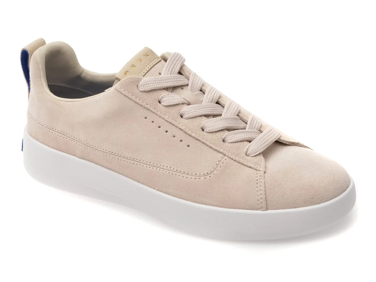 Pantofi Sport Geox Bej, D658KD, Din Piele Întoarsă
