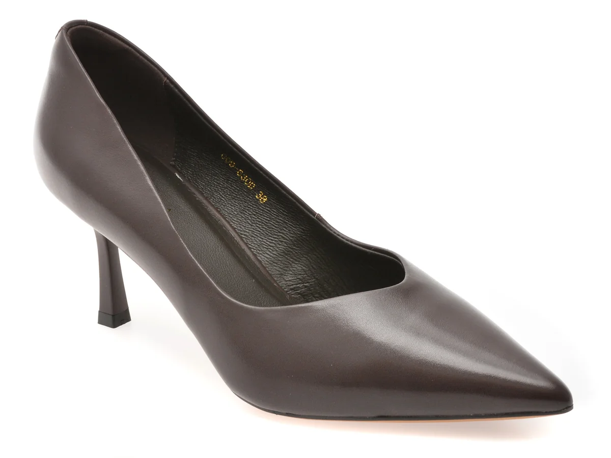 Pantofi Eleganți Epica Maro, G09630, Din Piele Naturală