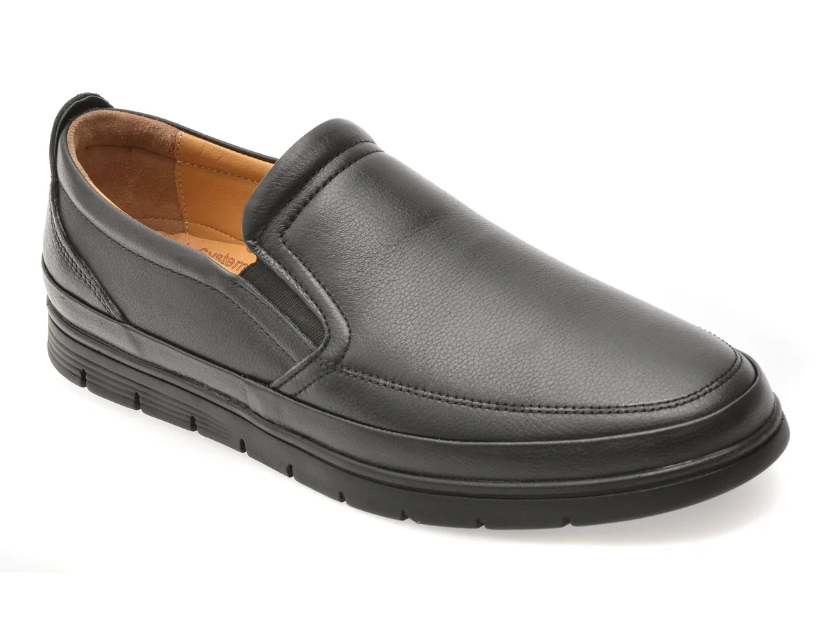 Pantofi Bite The Bullet Negri, SH750, Din Piele Naturală