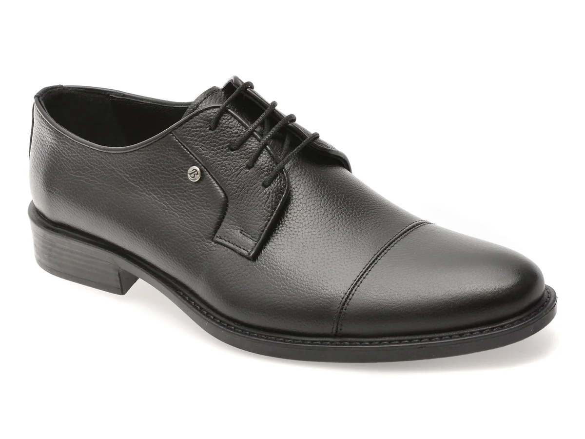 Pantofi Eleganti Bite The Bullet Negri, BRL918, Din Piele Naturală