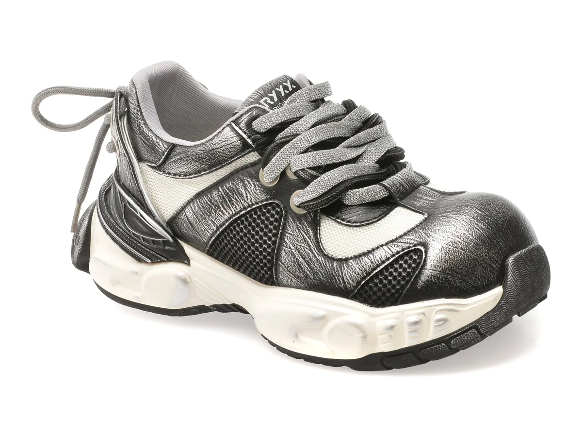 Pantofi Sport Gryxx Negri, 2063, Din Material Textil Și Piele Naturală