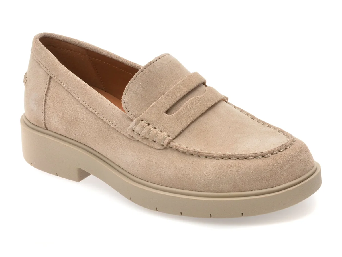 Mocasini Geox Gri D65Dkb Din Piele Întoarsă