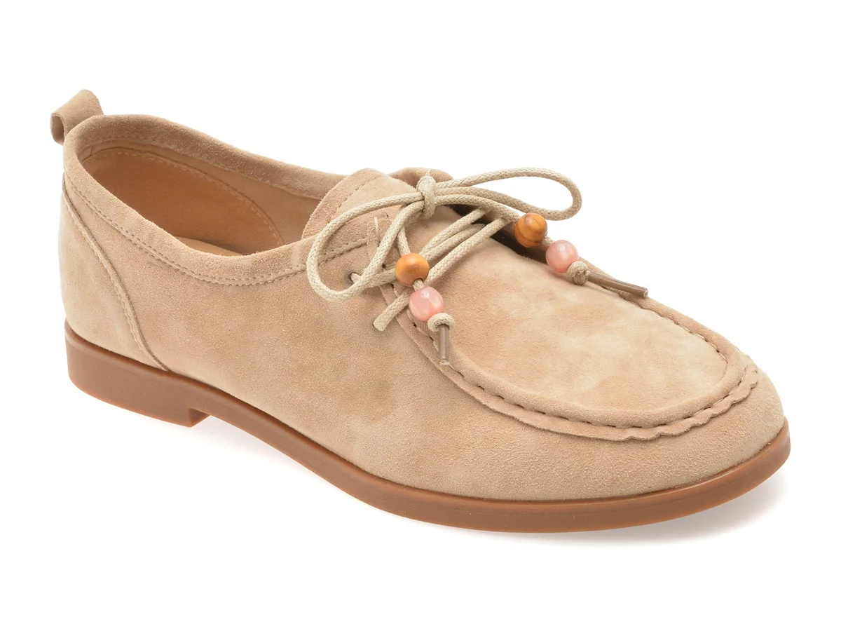 Pantofi Epica Bej 5817 Din Piele Întoarsă