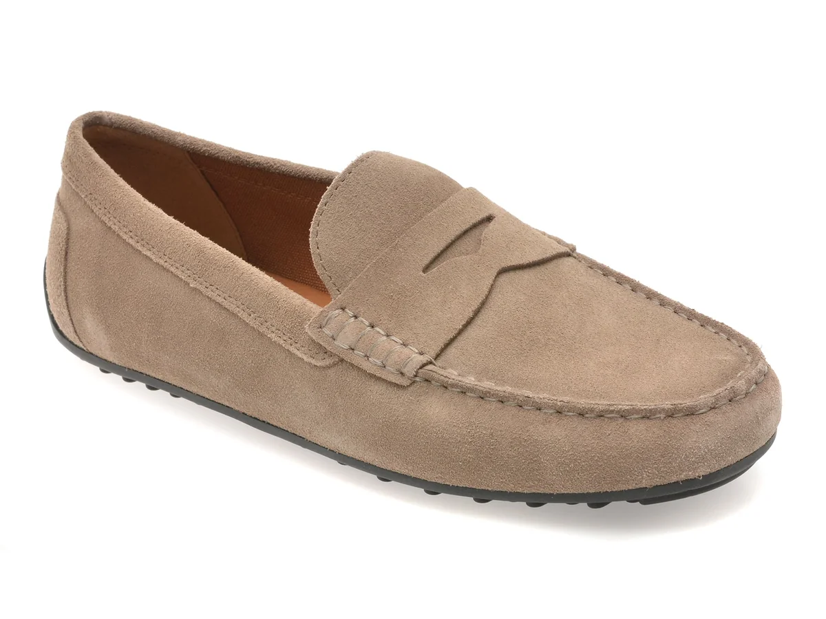 Mocasini Geox Gri, U653KB, Din Piele Intoarsa