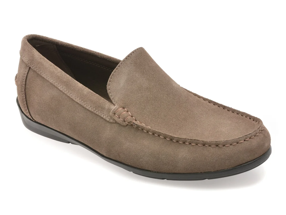 Mocasini Geox Gri, U55Q3A, Din Piele Întoarsă