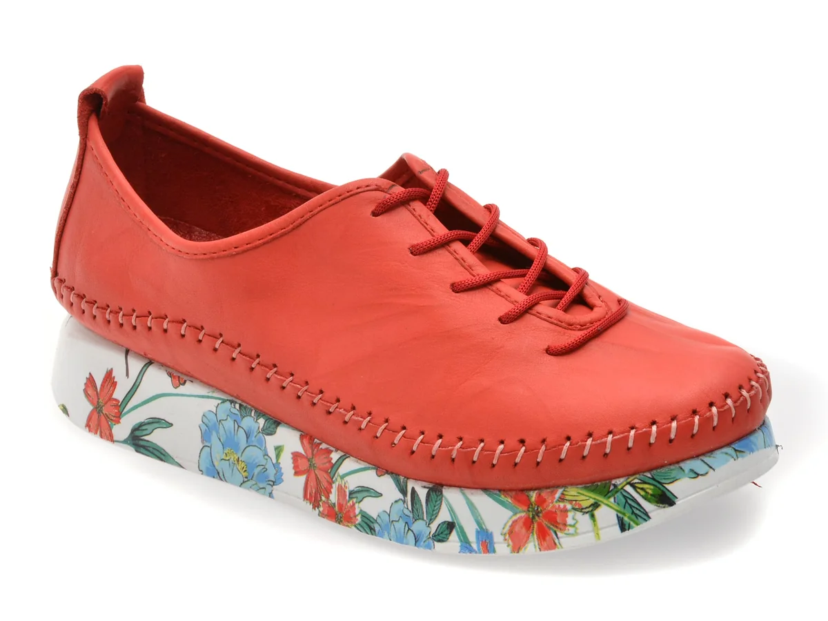 Pantofi Flavia Passini Roșii, 437, Din Piele Naturală