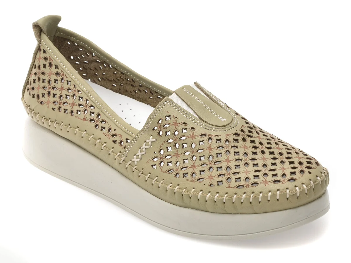 Pantofi Flavia Passini Verzi, 2712L, Din Piele Naturală