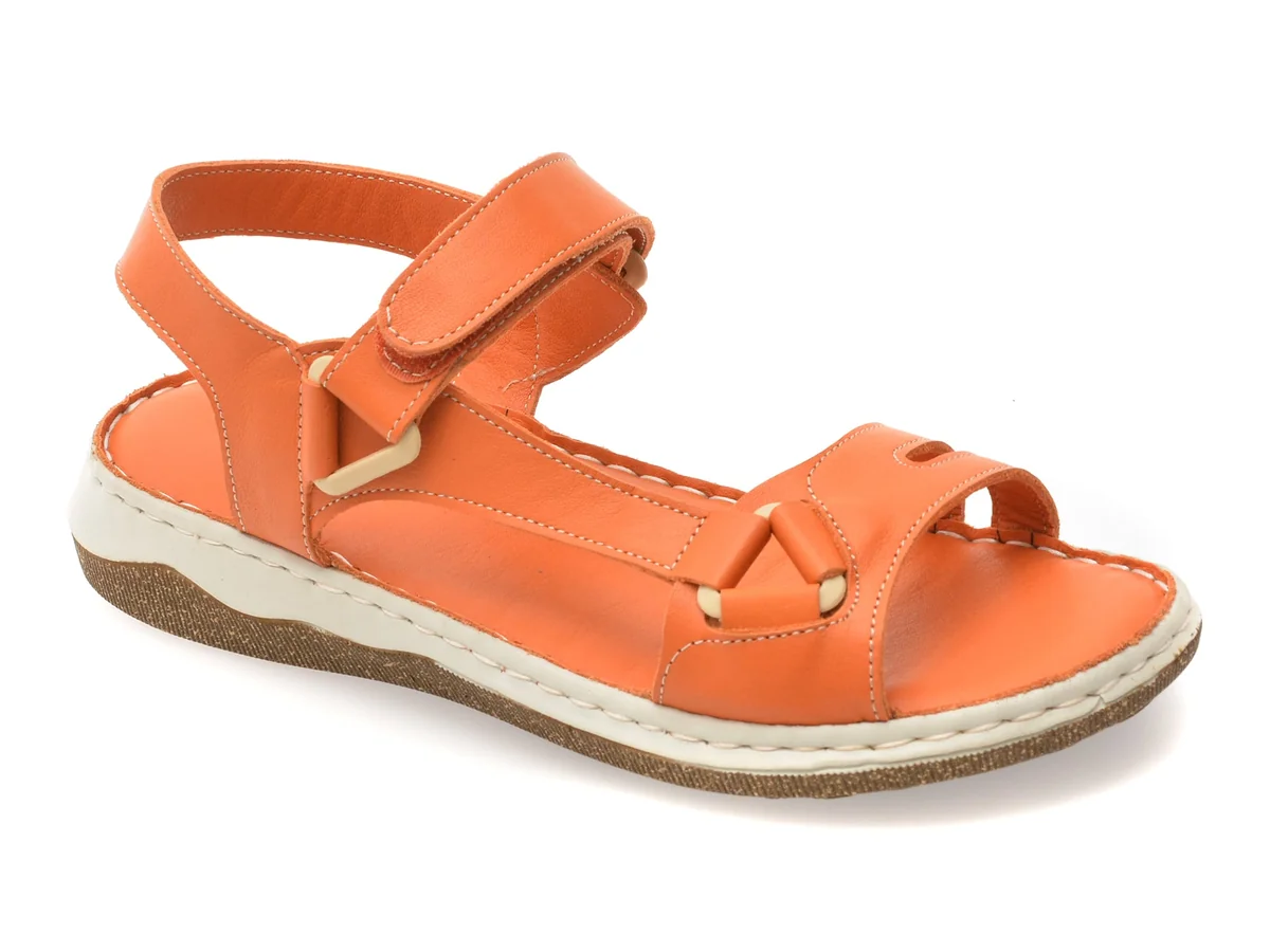 Sandale Gryxx Portocalii, CS3210, Din Piele Naturala