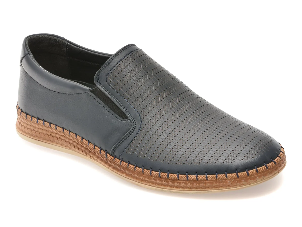 Pantofi Bite The Bullet Bleumarin, ALM7001, Din Piele Naturala