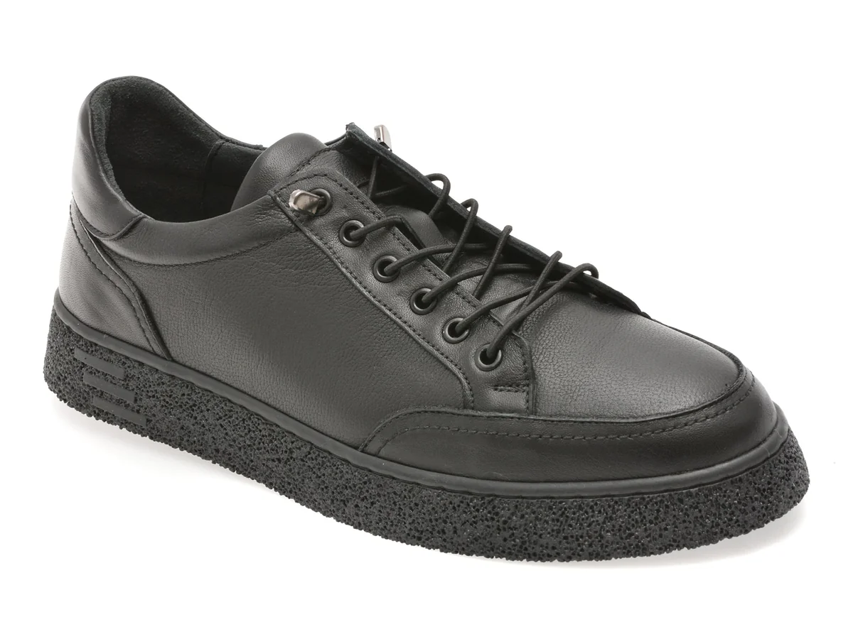 Pantofi Sport Bite The Bullet Negri, RW1138, Din Piele Naturală