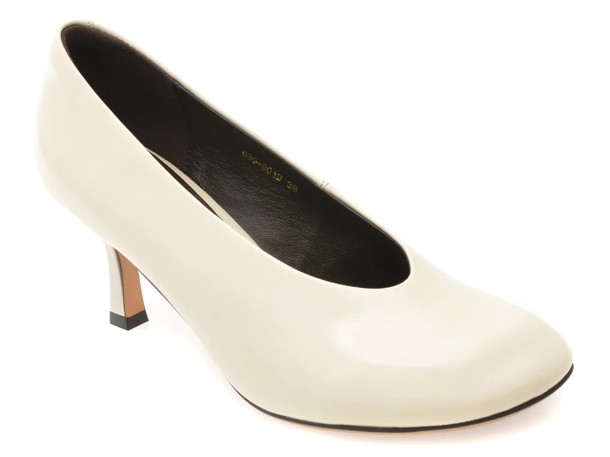 Pantofi Eleganti Epica Albi 639801 Din Piele Naturala Lacuita