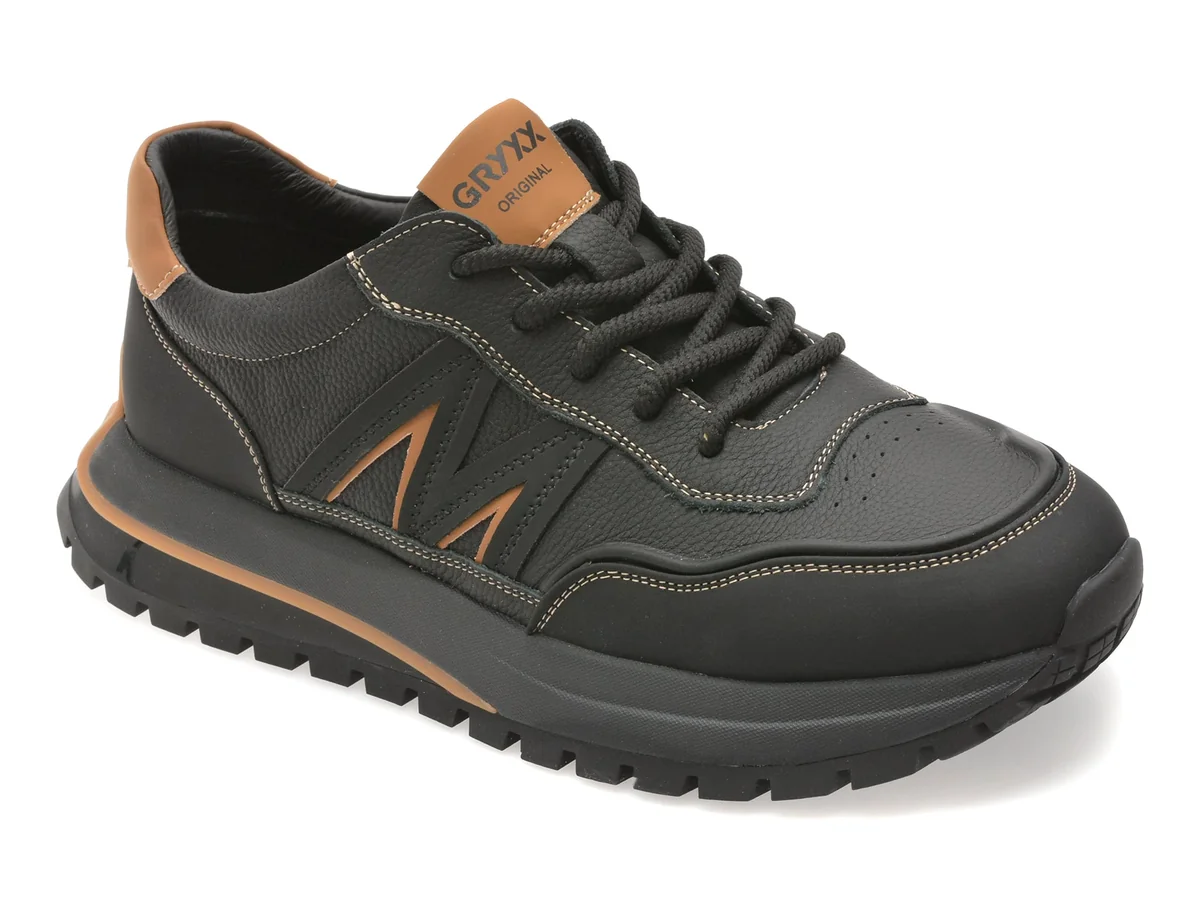 Pantofi Sport Gryxx Negri, 80029, Din Piele Naturala