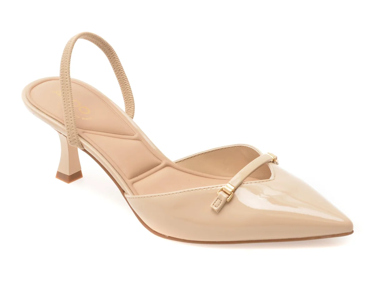 Pantofi Eleganti Aldo Bej, NAILAH 260, Din Piele Ecologică Lăcuită