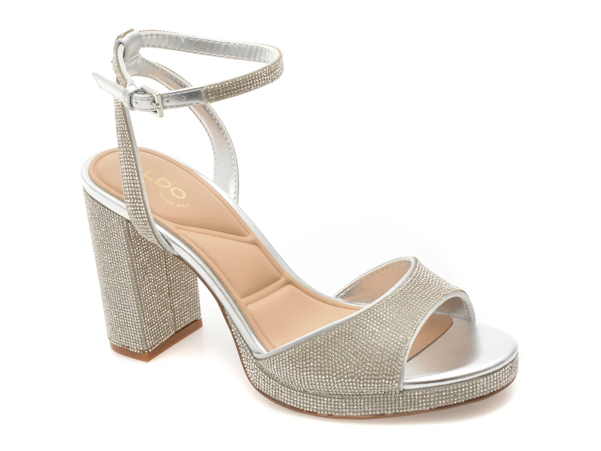 Sandale Elegante Aldo Argintii Alluring 040 Din Material Textil