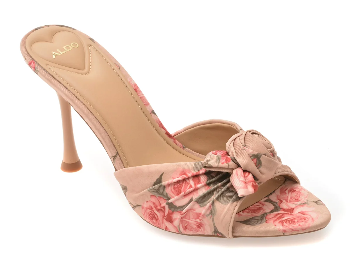 Papuci Eleganți Aldo Bej, Rosalina 287, Din Material Textil