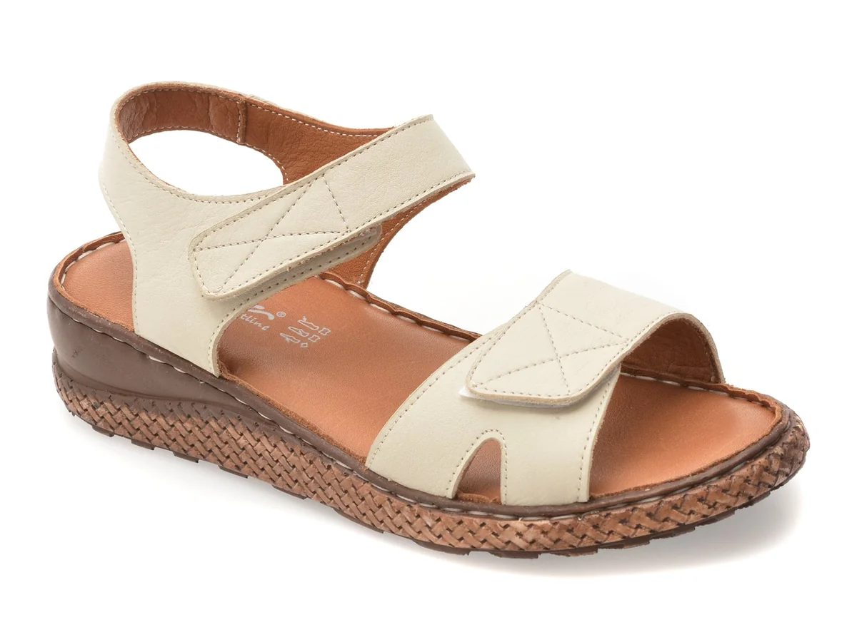 Sandale Evide Albe, EV2879, Din Piele Naturala