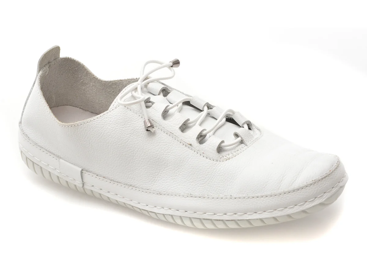 Pantofi Evide Albi, EV2913, Din Piele Naturala