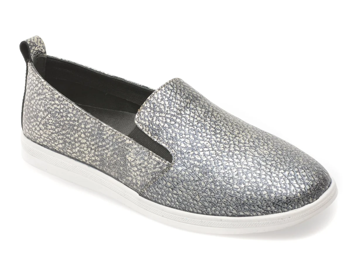 Pantofi EvI_Da Argintii, Ev2812A, Din Nabuс