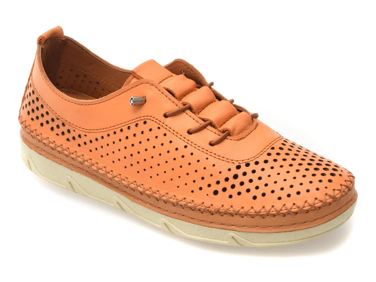 Pantofi Gryxx Portocalii, PM2311, Din Piele Naturală