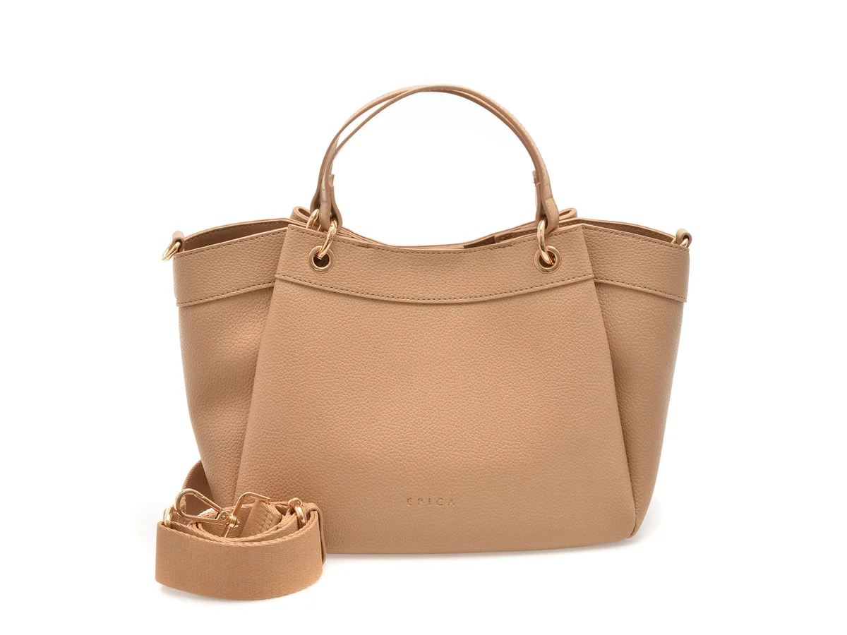 Geanta Epica Bej, 243048, Din Piele Ecologica