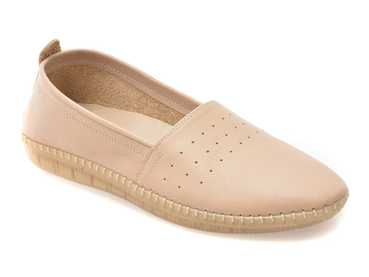 Pantofi Evida Bej, EV2946, Din Piele Naturală