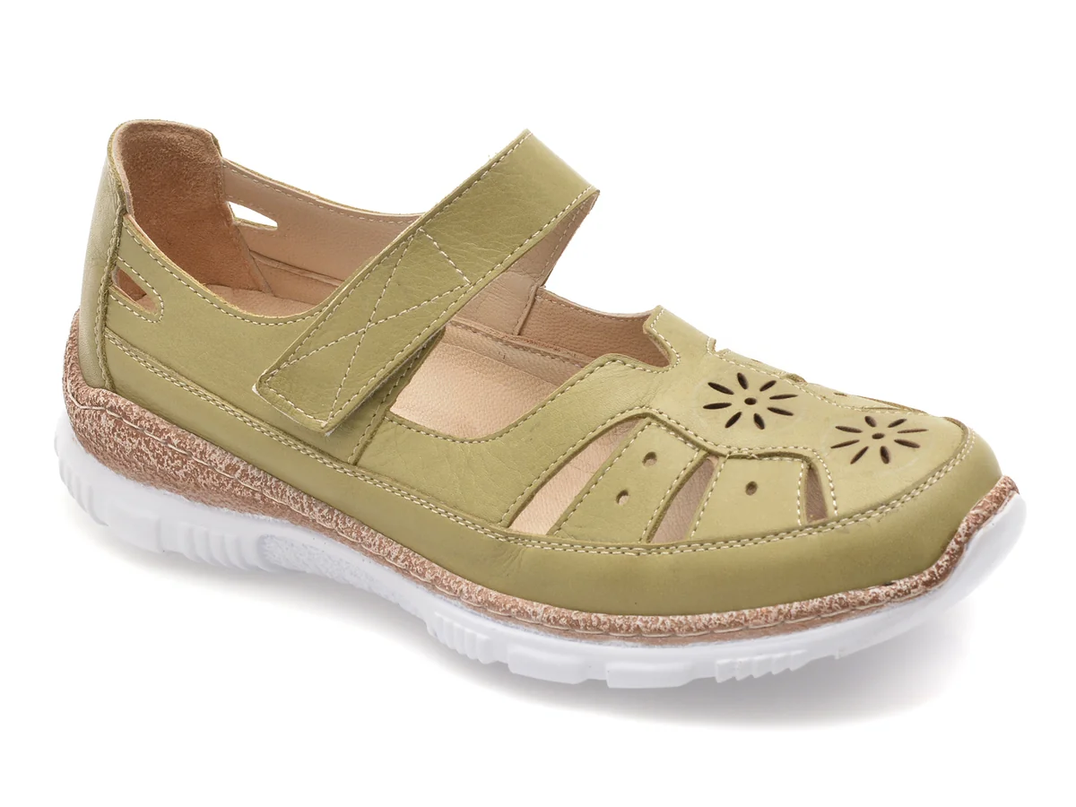 Pantofi Evida Verzi, EV2924, Din Piele Naturală