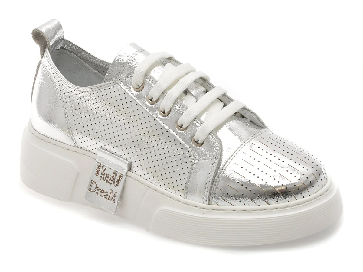 Pantofi Sport Erisma Argintii 2084611 Din Piele Naturala