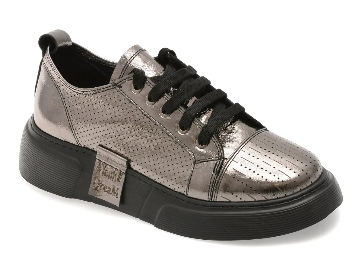 Pantofi Sport Erisma Gri, 2084611, Din Piele Naturala