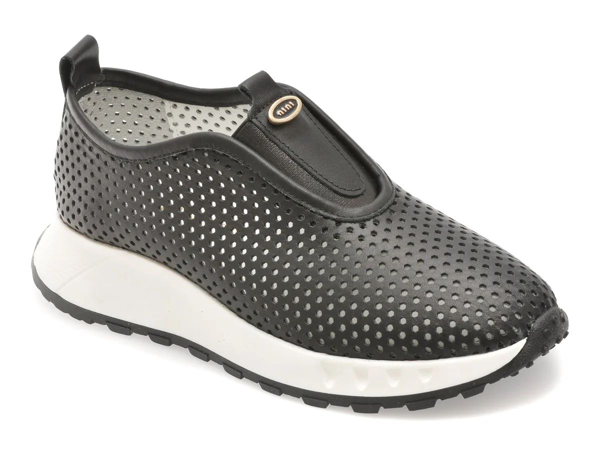 Pantofi Sport Gold Deer Negri, 022Y502, Din Piele Naturala