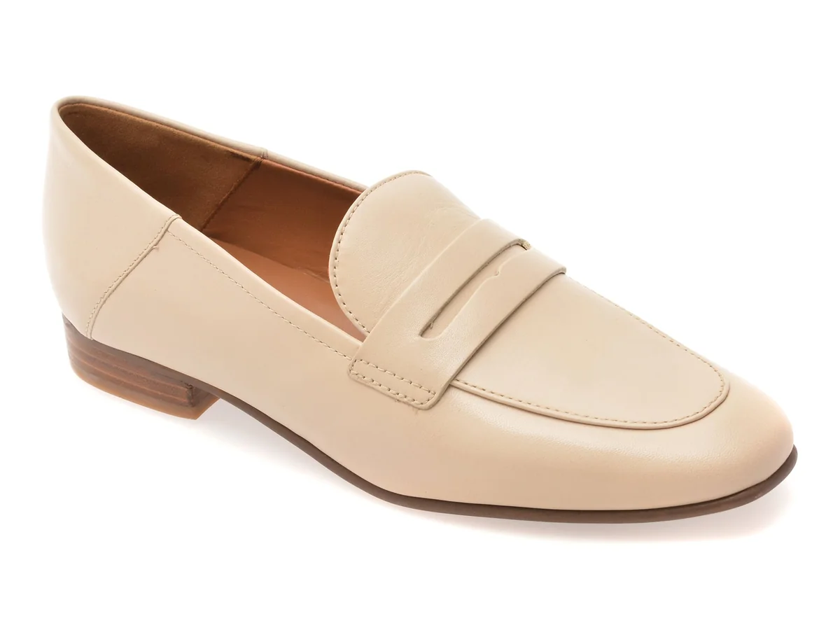 Mocasini Geox Bej, D552EA, Din Piele Naturală