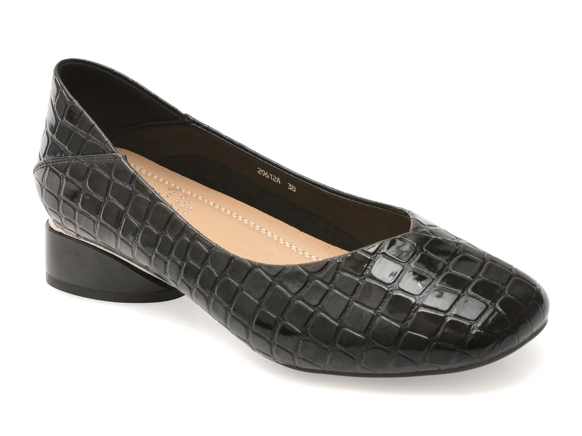 Pantofi Eleganti Flavia Passini Negri, 29612, Din Piele Naturala Lăcuită