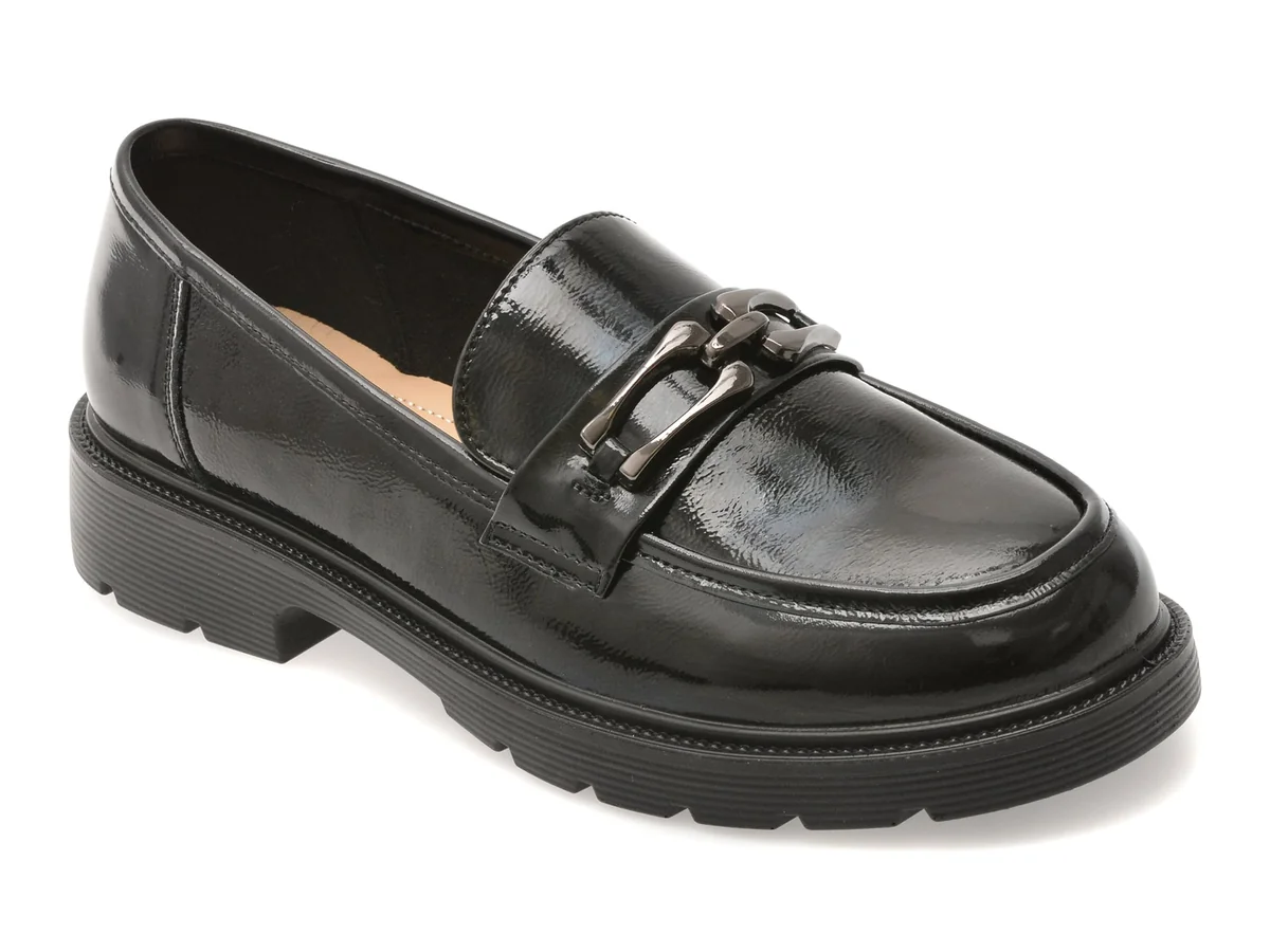 Mocasini Epica Negri, 950, Din Piele Naturală Lăcuită