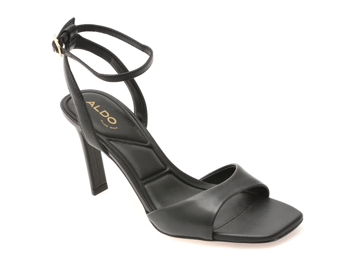 Sandale Elegante Aldo Negre, Sake 001, Din Piele Naturală