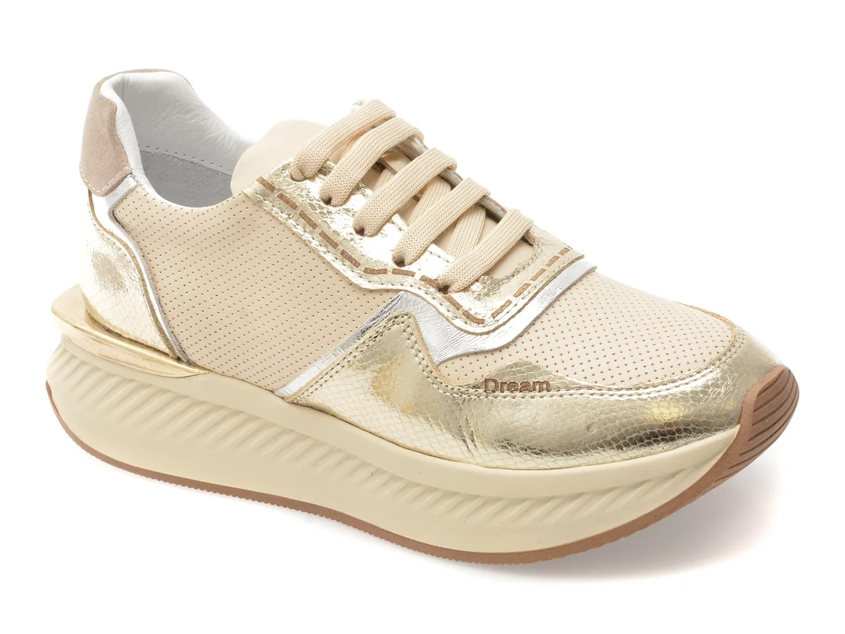 Pantofi Sport Erisma Bej, 208926, Din Piele Naturală
