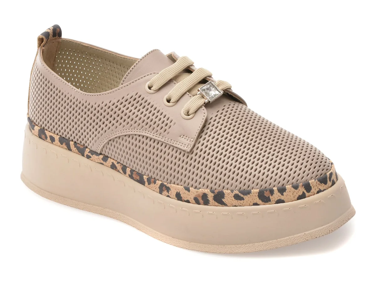Pantofi Gold Deer Gri, 2126723, Din Piele Naturala