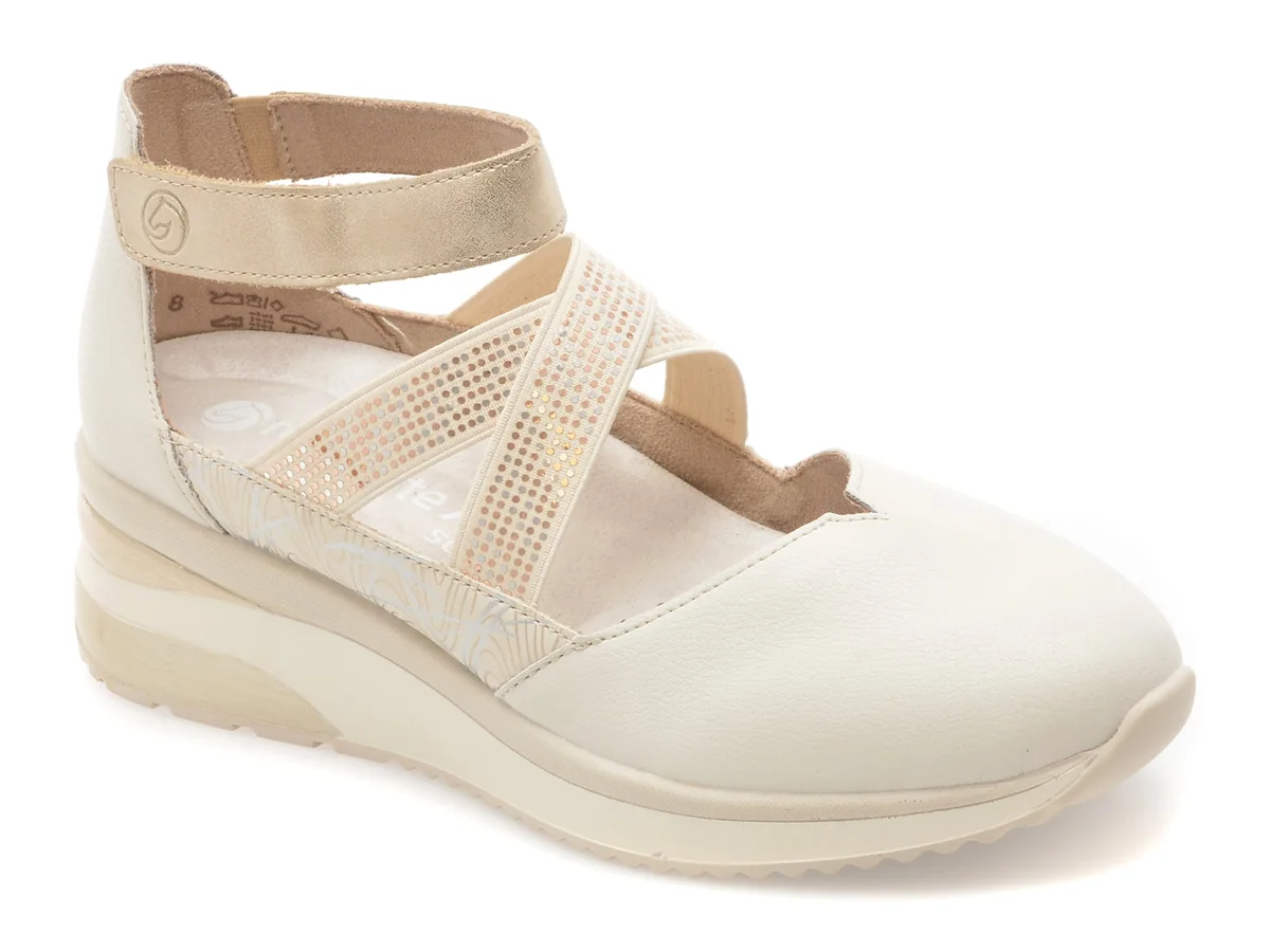 Pantofi Remonte Bej D2411 Din Piele Naturala
