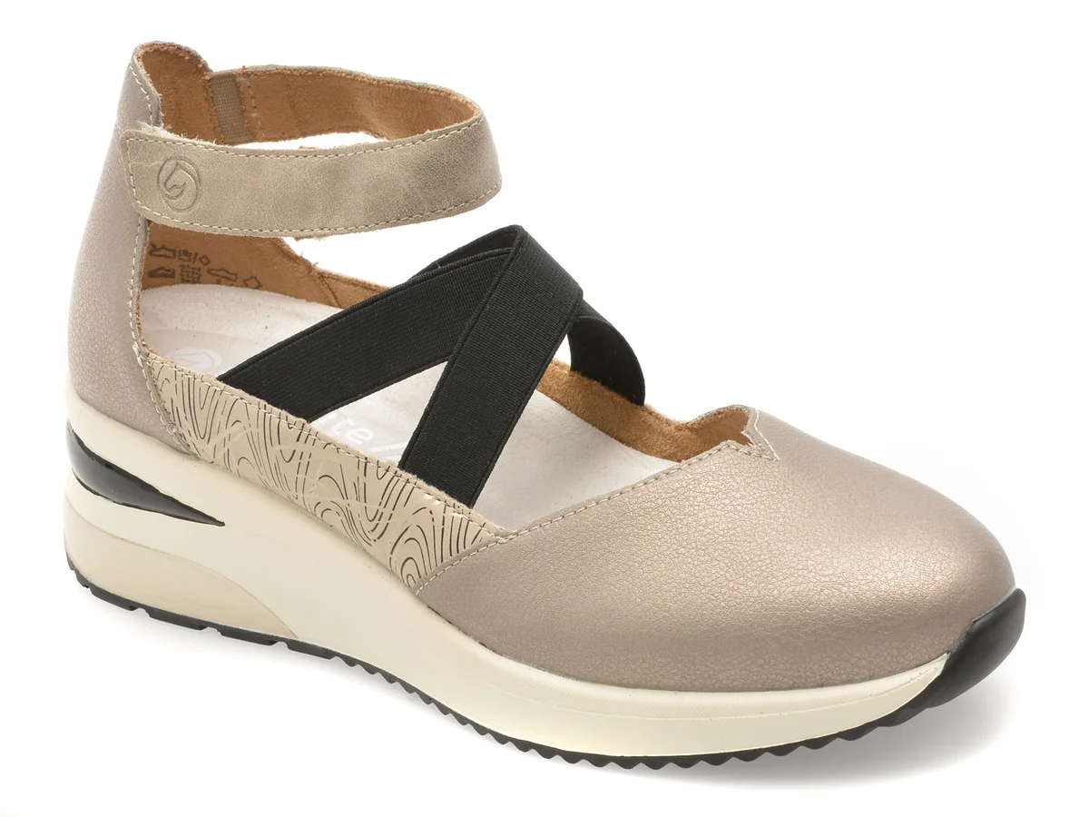 Pantofi Remonte Gri, D2411, Din Piele Naturala