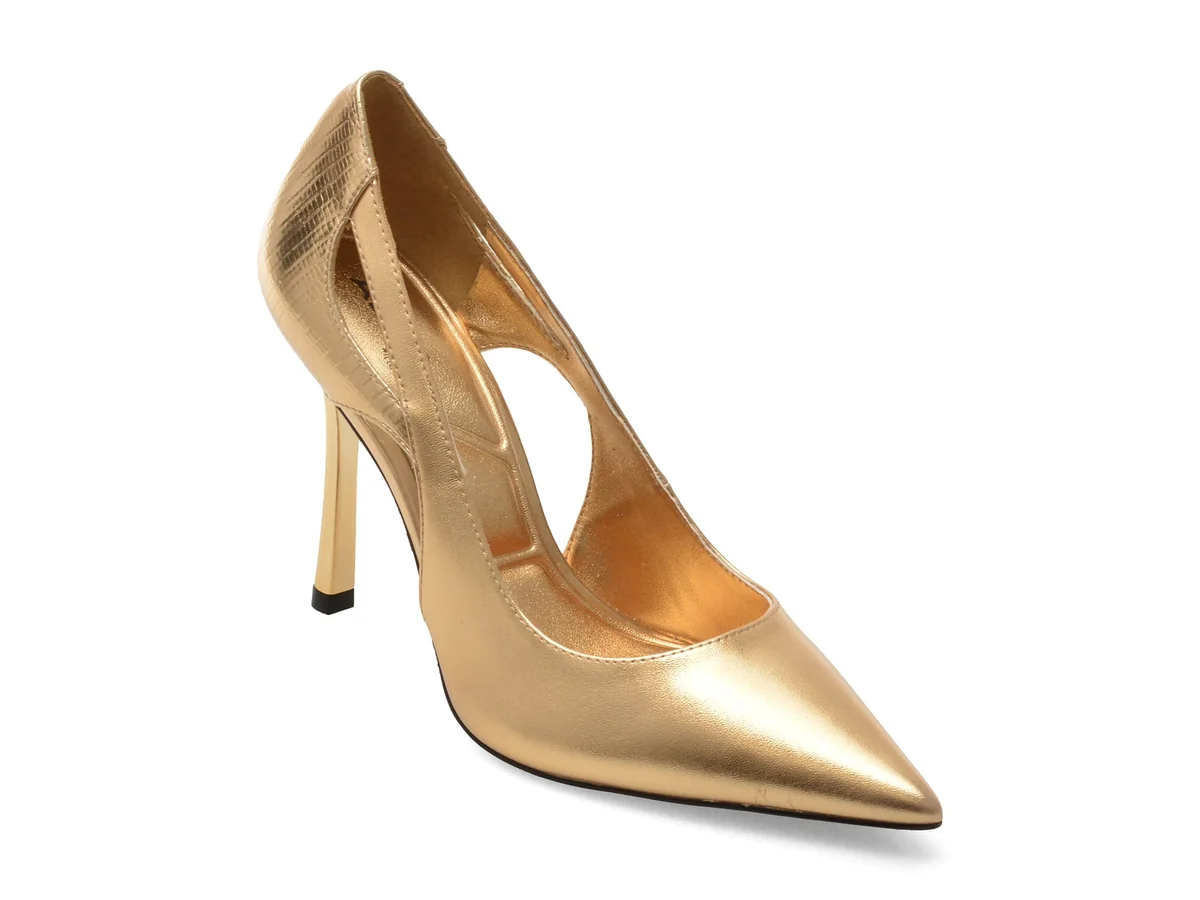 Pantofi Eleganți Aldo Aurii Deluna 710 Din Piele Ecologică