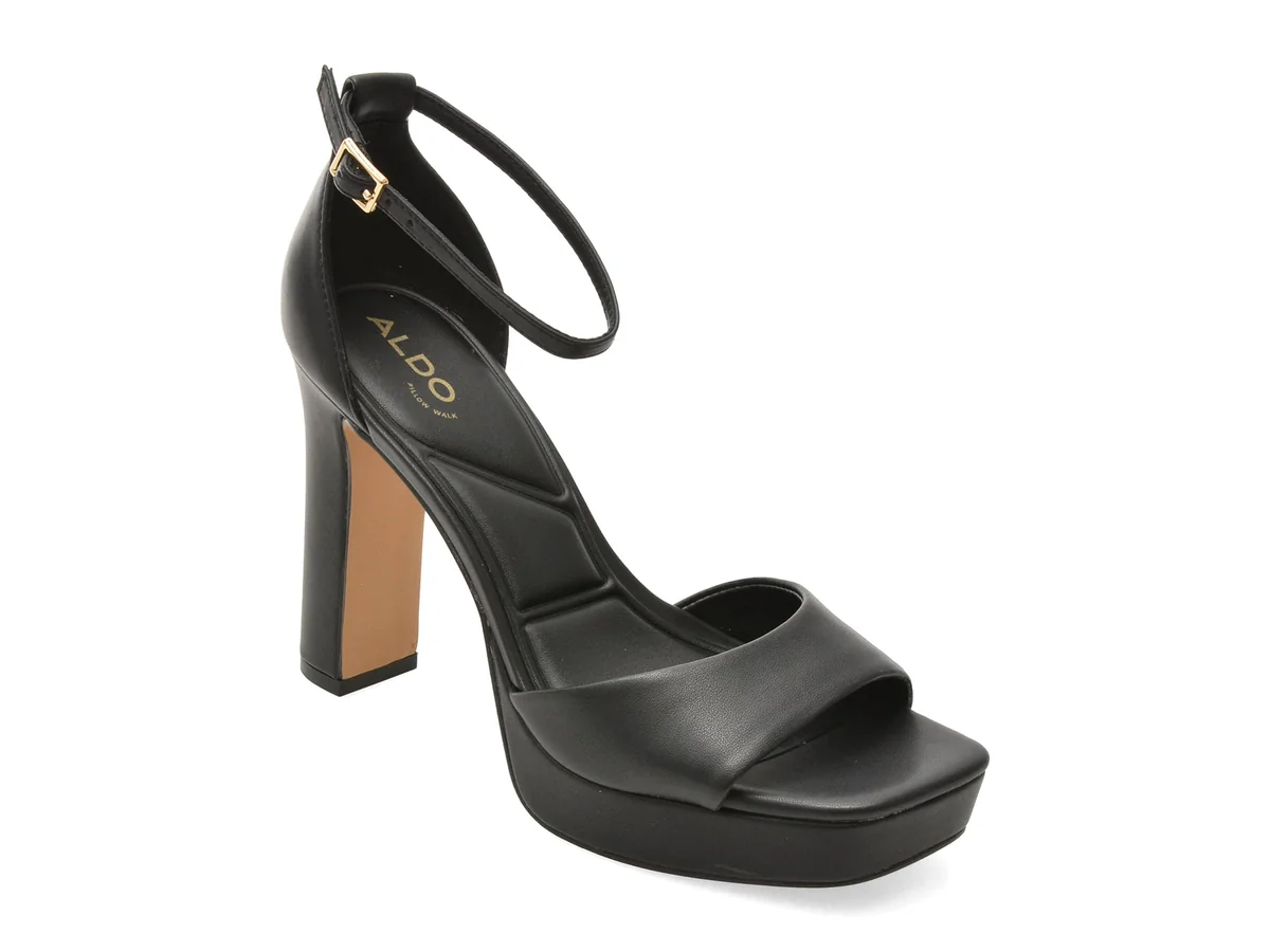 Sandale Elegante Aldo Negre, Eleonia 001, Din Piele Ecologică